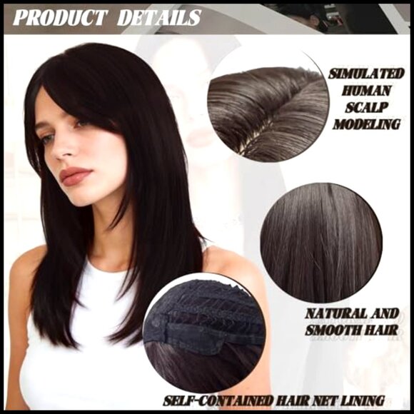 Synthetic Layered Wig with Bangs Shoulder Length Heat Resistant Party Cosplay